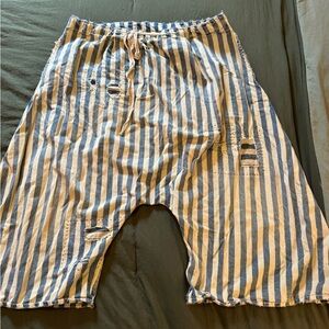 Magnolia Pearl Blue and White Striped Jean Shorts